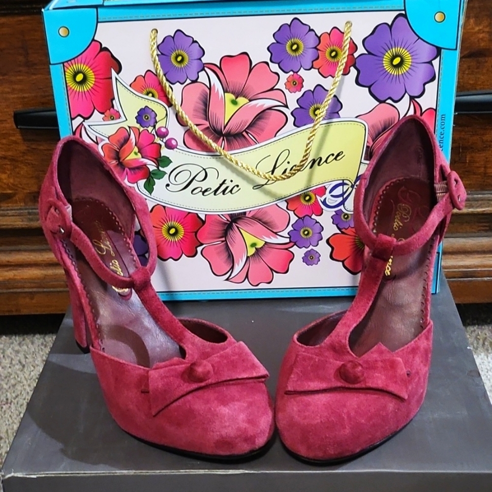Cherry T-strap Heels